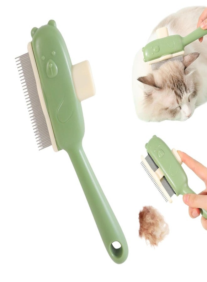 Qpets® Self-Cleaning Slicker Brush, One-Button Hair Release for Effortless Grooming, Gentle Rounded Tips for Sensitive Skin & Safe Dematting for Dogs & Cats with Long & Short Hair - Image 1